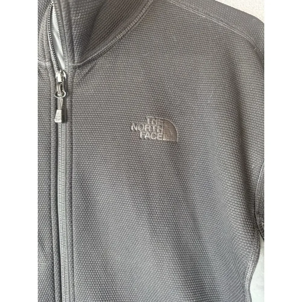 The North Face Jacket Mens Medium Black Gray TKA Stealth Fleece Full Zip Stretch